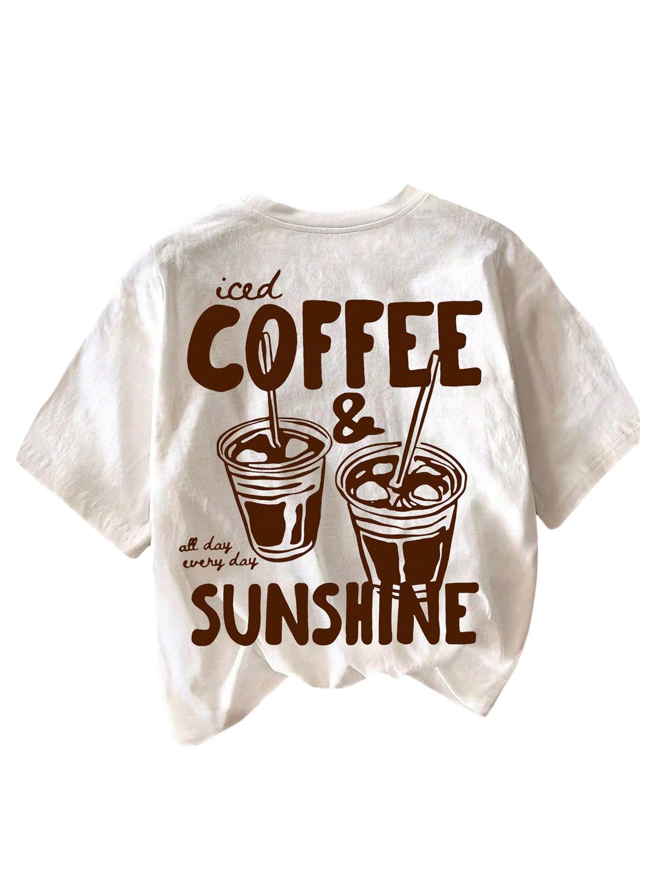 RoseSeek Women's Graphic Letter Tee Crew Neck Trendy Summer Vintage T Shirt