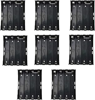 Ltsstoreuk 18650 Battery Case Holder, 8Slots x 3.7V DIY Battery Storage Box, in Parallel/Serial Black Plastic Batteries Case with Pin for Soldering 4 x 18650,Pack of 8