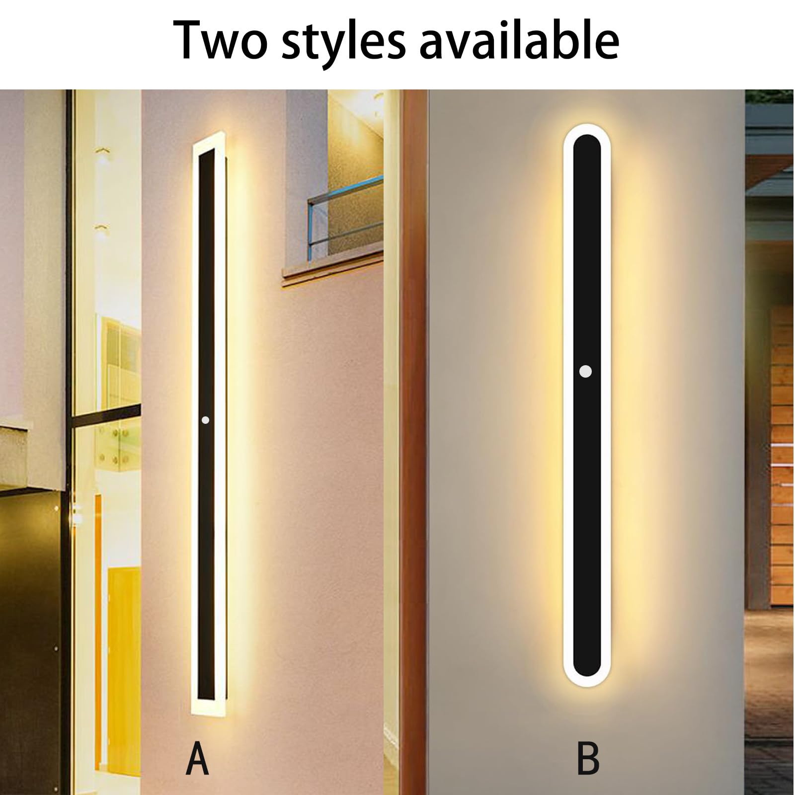 Applique da parete a LED per esterni con sensore di movimento, lampada da interno/esterno IP65 impermeabile, illuminazione da giardino, striscia lunga in alluminio per corridoio, villa, balcone (luce