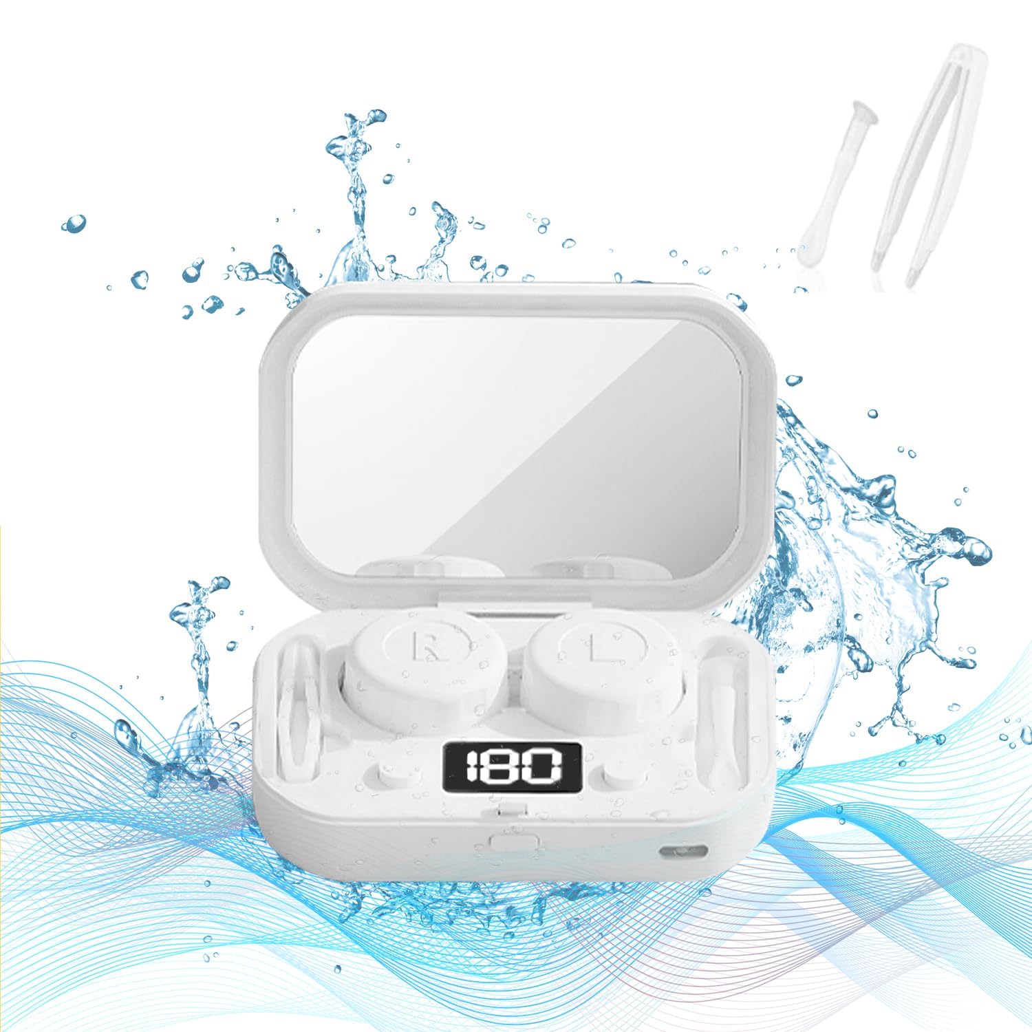 Contact Lens Cleaner Machine Portable Ultrasonic Contact Lens Cleaner with USB Charger Digital Display t Lens Colored Lens RGP Lens OK Lens Travel& Home