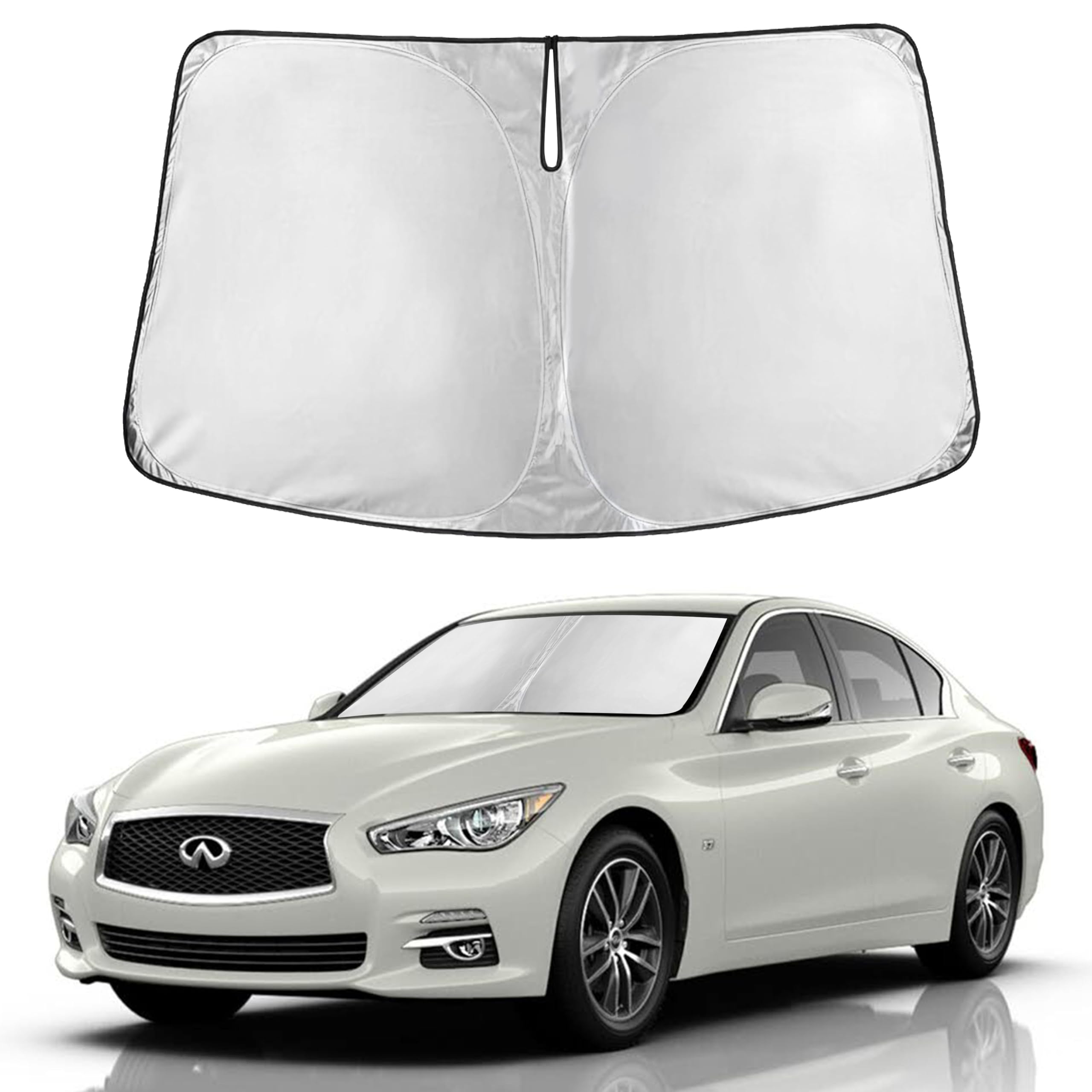 Autovir Windshield Sun Shade Fit for 2014-2022 2023 2024 Infiniti Q50 Sunshade, Front Car Window Shades Sun Visor, Blocks UV Rays & Heat, Car Accessories Fit for Infiniti Q50 2014-2024