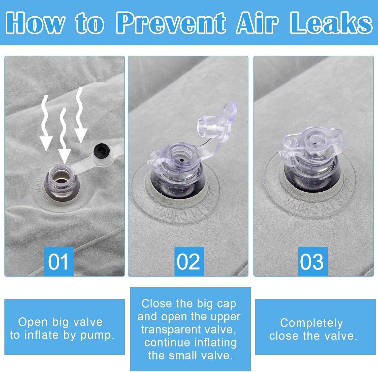 Travel Foot Rest Pillow, AHIER Inflatable Travel Leg Rest Pillow Bed for Foot Rest on Airplanes, Cars, Trains, Office, and Kids to Sleep on Long Flights (Grey) - Image 3