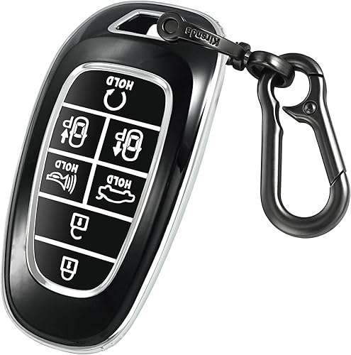 Funda para llavero Hyundai con llavero, protección de TPU suave, 7 botones para Sonata Nexo 2019, 2020, 2021, accesorios de vehículo (negro) disponible en Yaxa Mexico