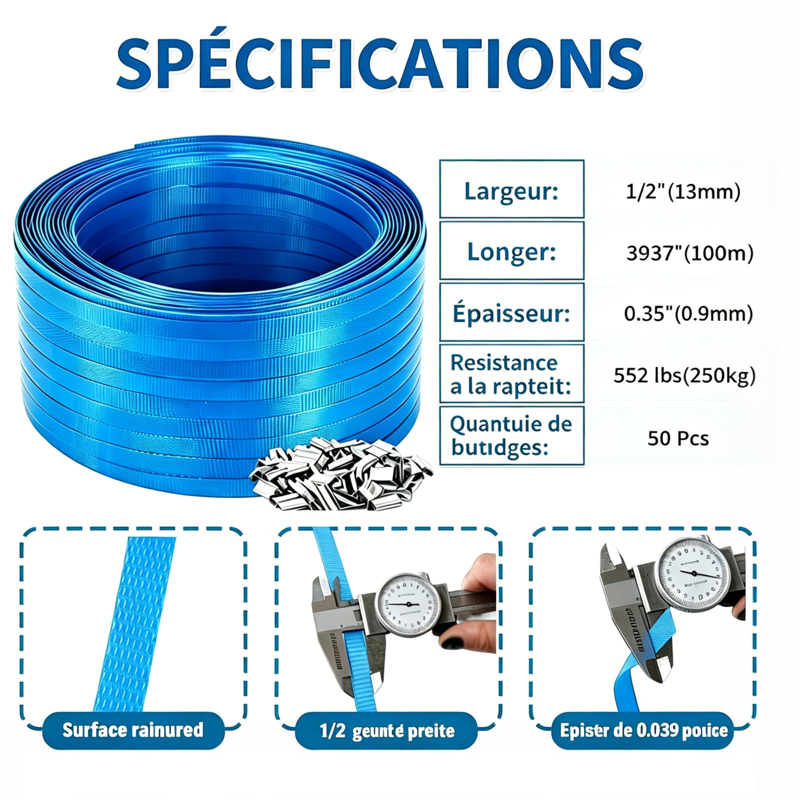 Outils de cerclage manuels PET/PP kit de cerclage