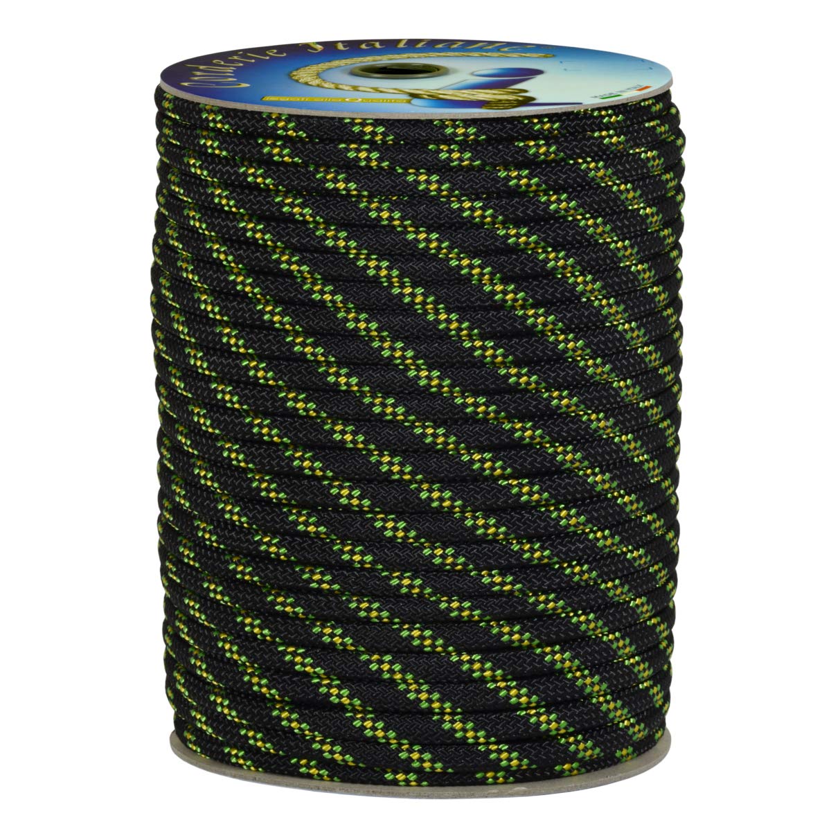 Corderie Italiane 006082279 Doppia treccia skipper fantasy alta tenacità, nera, 8 mm - 30 metri