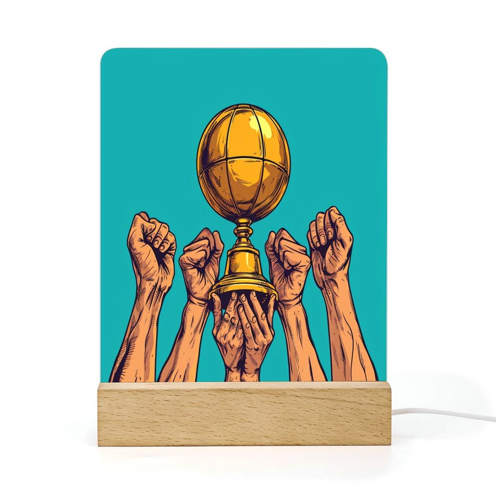 Tablero Acrílico Personalizado Luz Nocturna Baloncesto Noche Luz Led Niños Escritorio Lámpara De Noche Base De Madera Luz Nocturna Niño Pequeño Regalo Para Recién Nacido Regalos De Cumpleaños