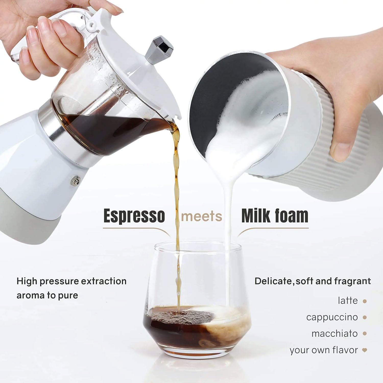 Macchina Per Caffè Espresso, Mini Macchina Automatica Per La Schiuma Di Latte Domestica Da 480 W, Macchina Per Caffè Espresso a Preparazione Lenta Con Montalatte, Per Casa, Cucina, Caffetteria