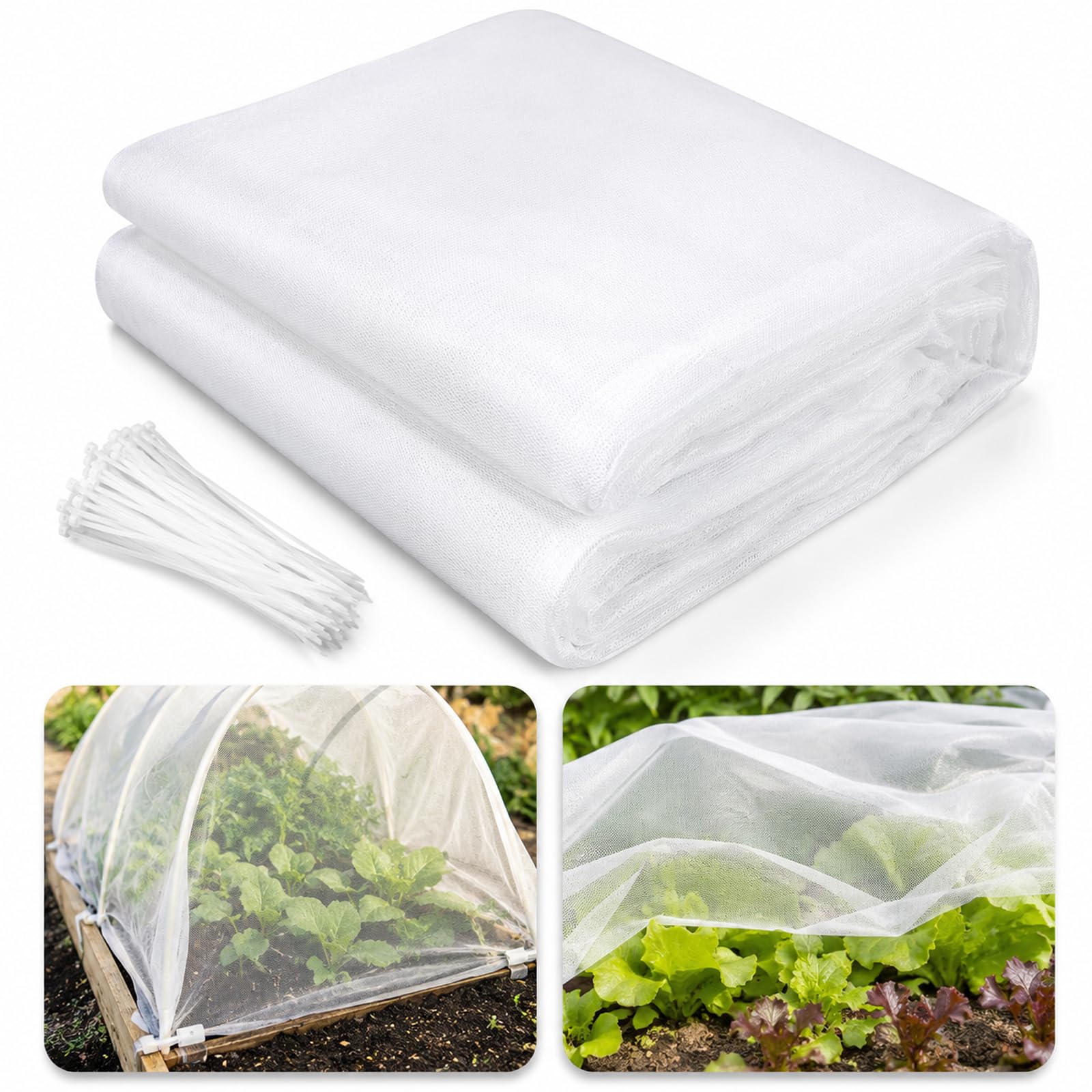 101 Netting For Vegetable Patch, 2x5m Garden Netting, Insect Mesh, Garden Netting For Veg Patch Fine Mesh For Plants, Insect Netting For Vegetables, Fruits, Flowers & Greenhouse Row Cover