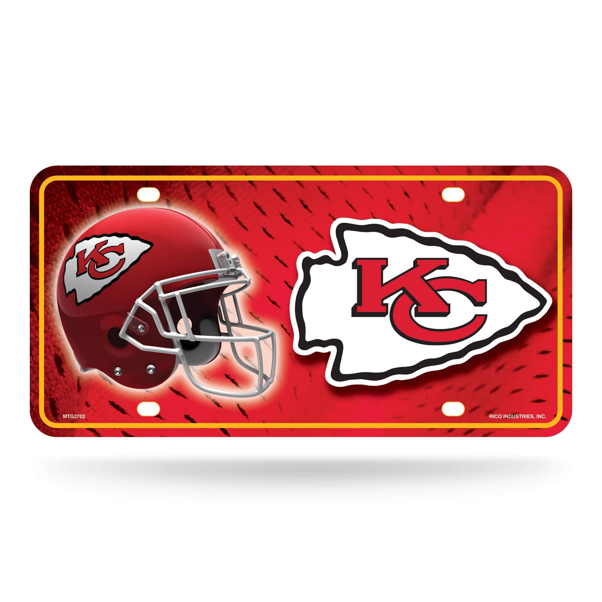 Rico Industries NFL Metal License Plate Tag, Kansas City Chiefs - Primary Logo