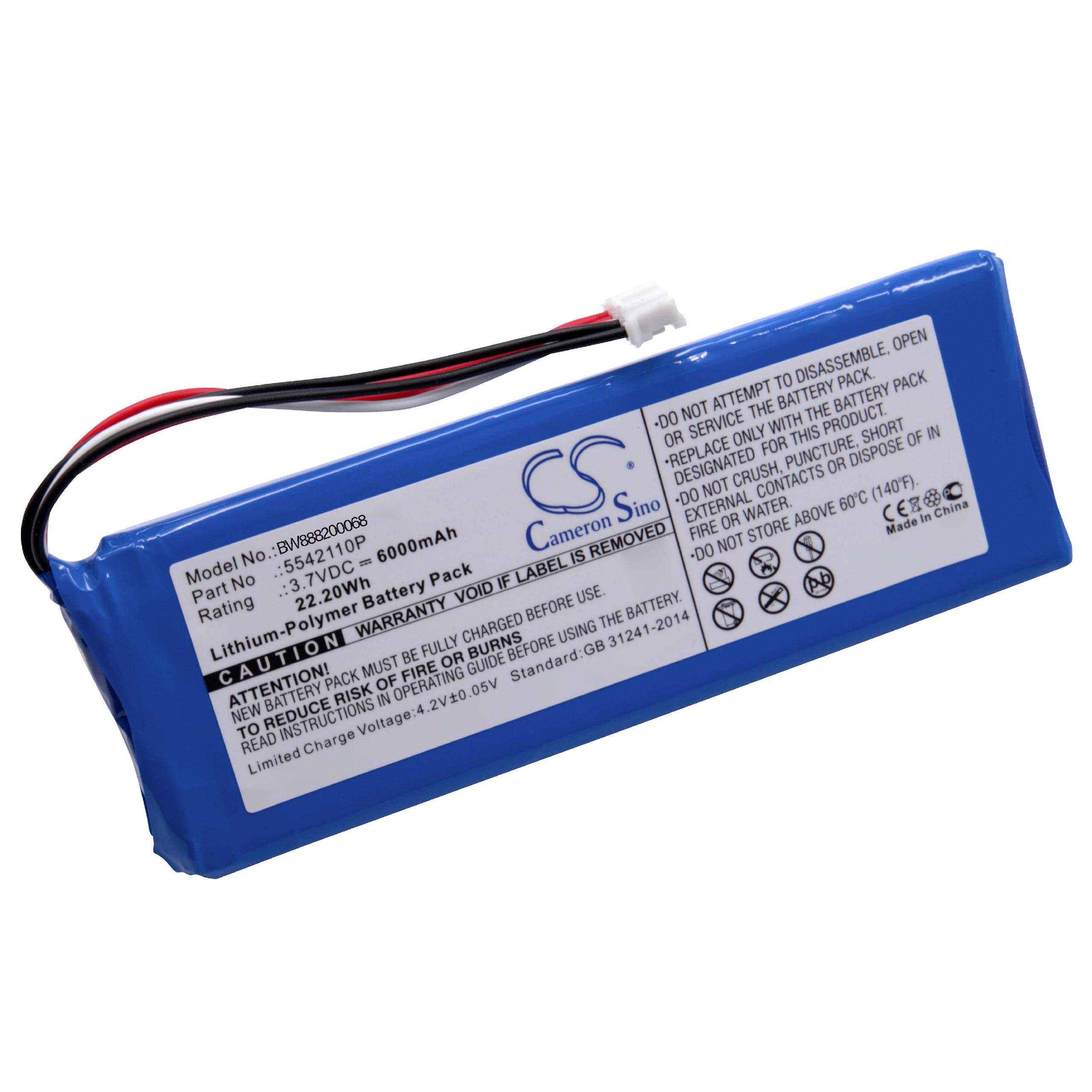 vhbw Batterie Compatible avec JBL Pulse 2 | 2Blkus haut-parleurs, enceintes portatives (6000mAh, 3,7V, Li-polymère)