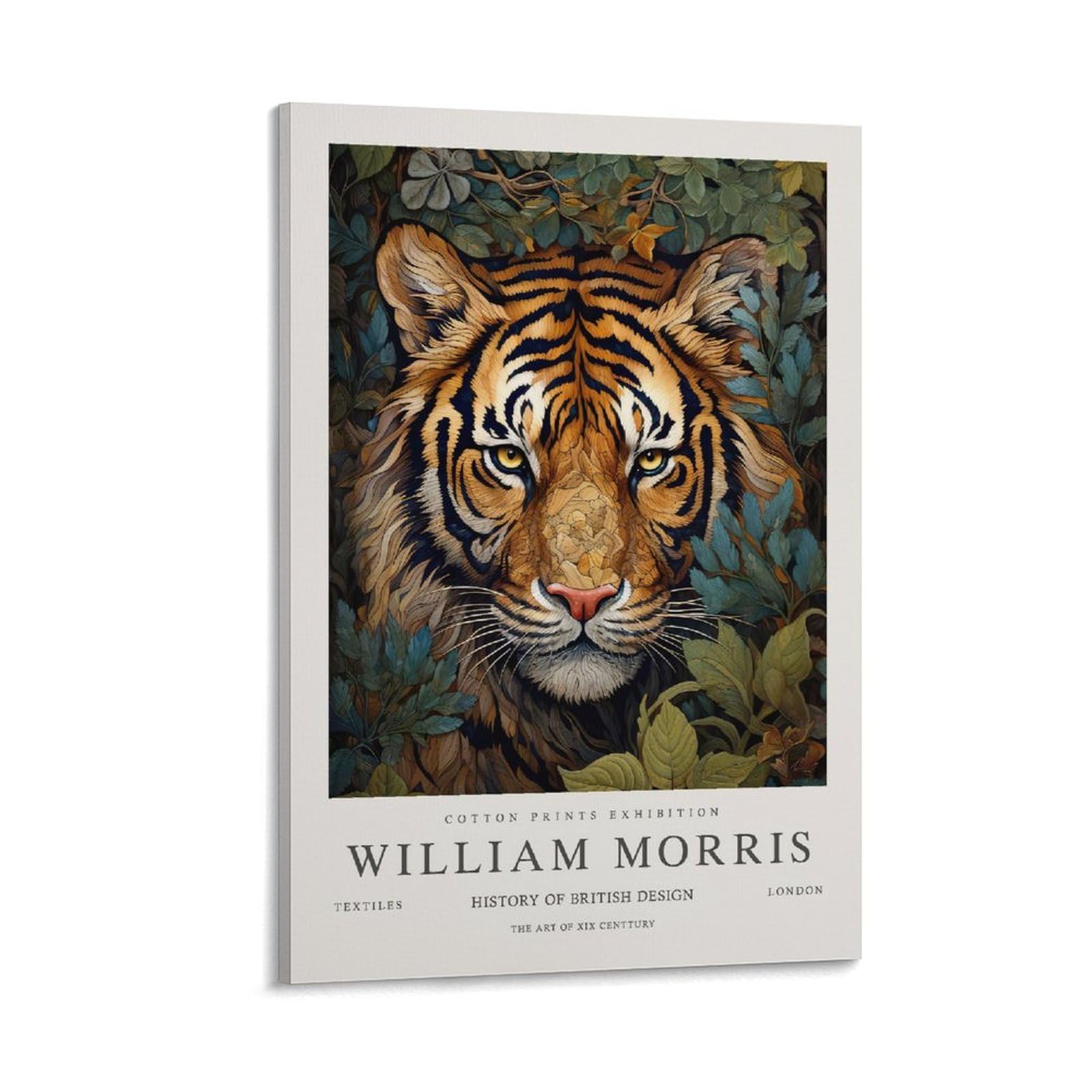 William Morris Flower Wall Art Vintage Tiger Plant Poster For Room Aesthetic Canvas Bathroom Art Wall Decor Photo Prints 20x30inch(50x75cm)