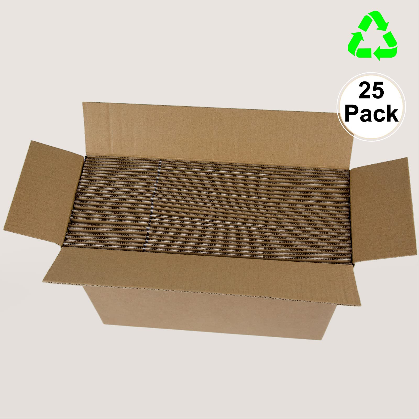 CRUGLA 12x8x6 White Shipping Boxes Set Of 15, White Corrugated Cardboard Boxes For Small Business Shipping Mailing Packing