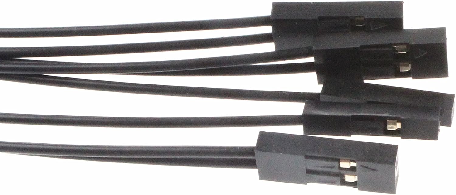 NOYITO Motherboard Extension Cable Set 22AWG Silver Plated Cable Gold-Plated Plug Power SW Power LED HDD LED Reset SW Four Kinds Extension for PC DIY (0.3 Meters, Black) image 4