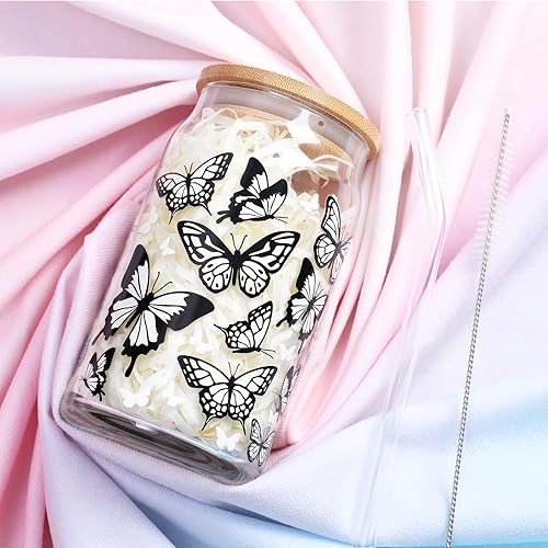 Miniatura 6 de Nefelibata Bride - Taza de vidrio para café helado, tarro de cerveza de 16 onzas con tapa, popote de metal y cepillo de limpieza para futura señora.