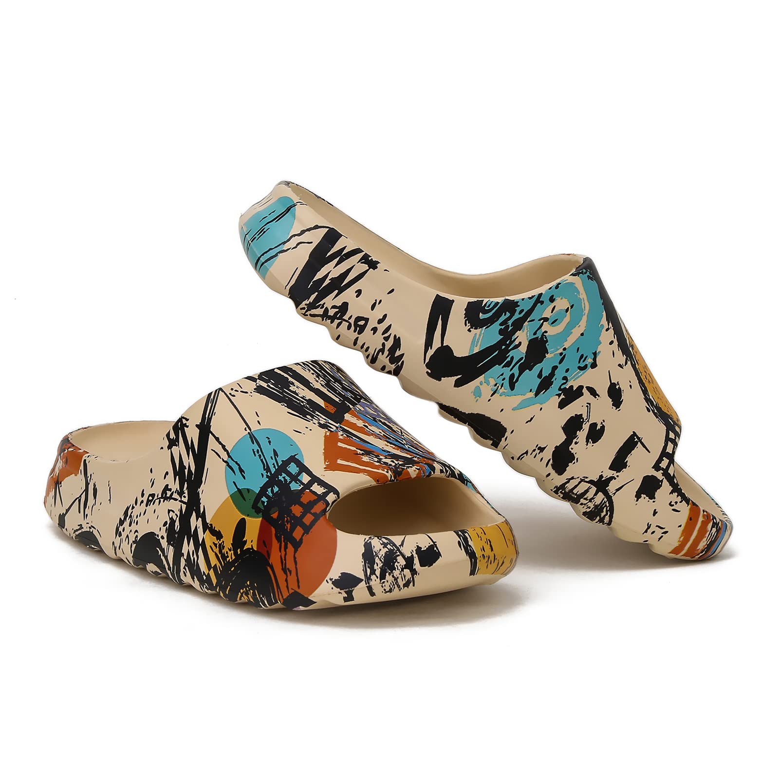 Cloud Slides for Women and Men, Comfort Platform Lightweight Slippers Slides, Unisex Foam Shower House Slippers, Summer Open Toe Sandals for Indoor and Outdoor