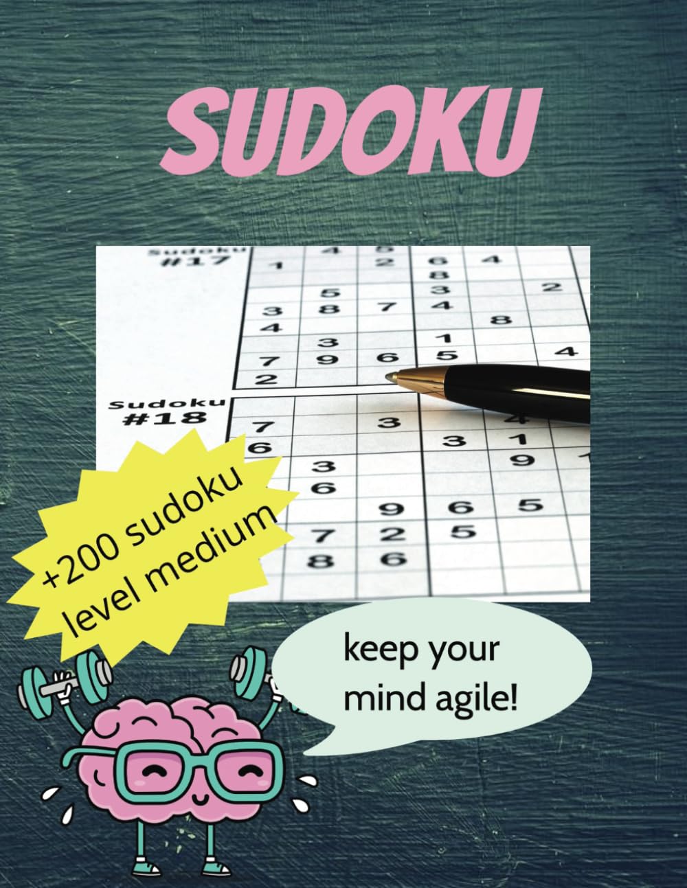 SUDOKU: For young people and adults, medium difficulty with solutions.