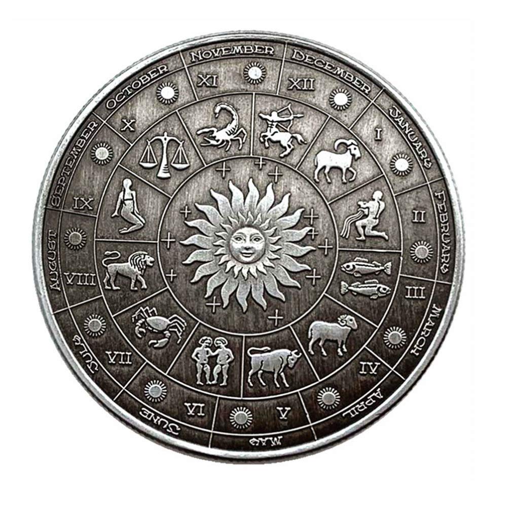 PRETYZOOM Sternbild Münze Schütze – Vintage-Metallmünze, Horoskop-Geschenk, Sammlerstück Mit 3D-Prägung, 4 Cm Durchmesser