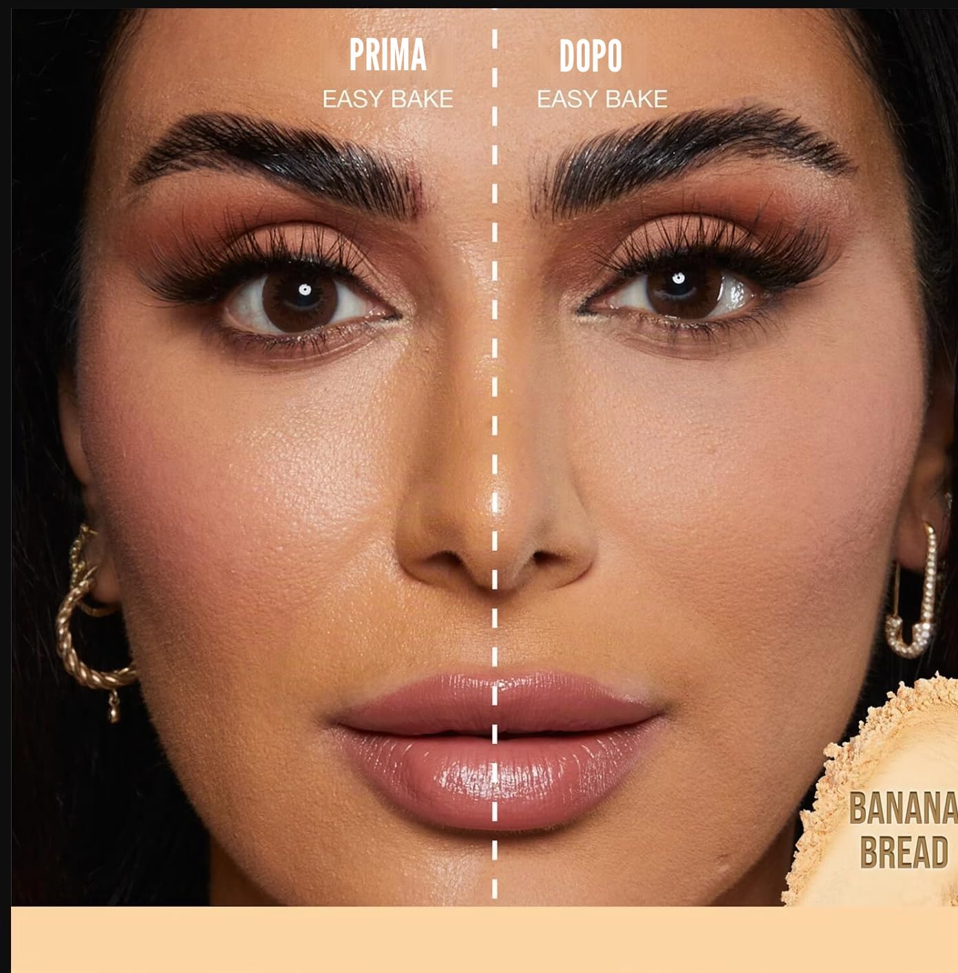 HUDA Beauty Mini Easy Bake Cipria in Polvere Libera per Cottura e Fissaggio Banana Bread