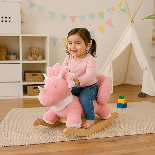 Miniatura 9 de Nattou Caballo mecedor para niños, conejo Pomme, 10-36 meses, 23.6 x 11.8 x 17.7 in, rosa, 485203