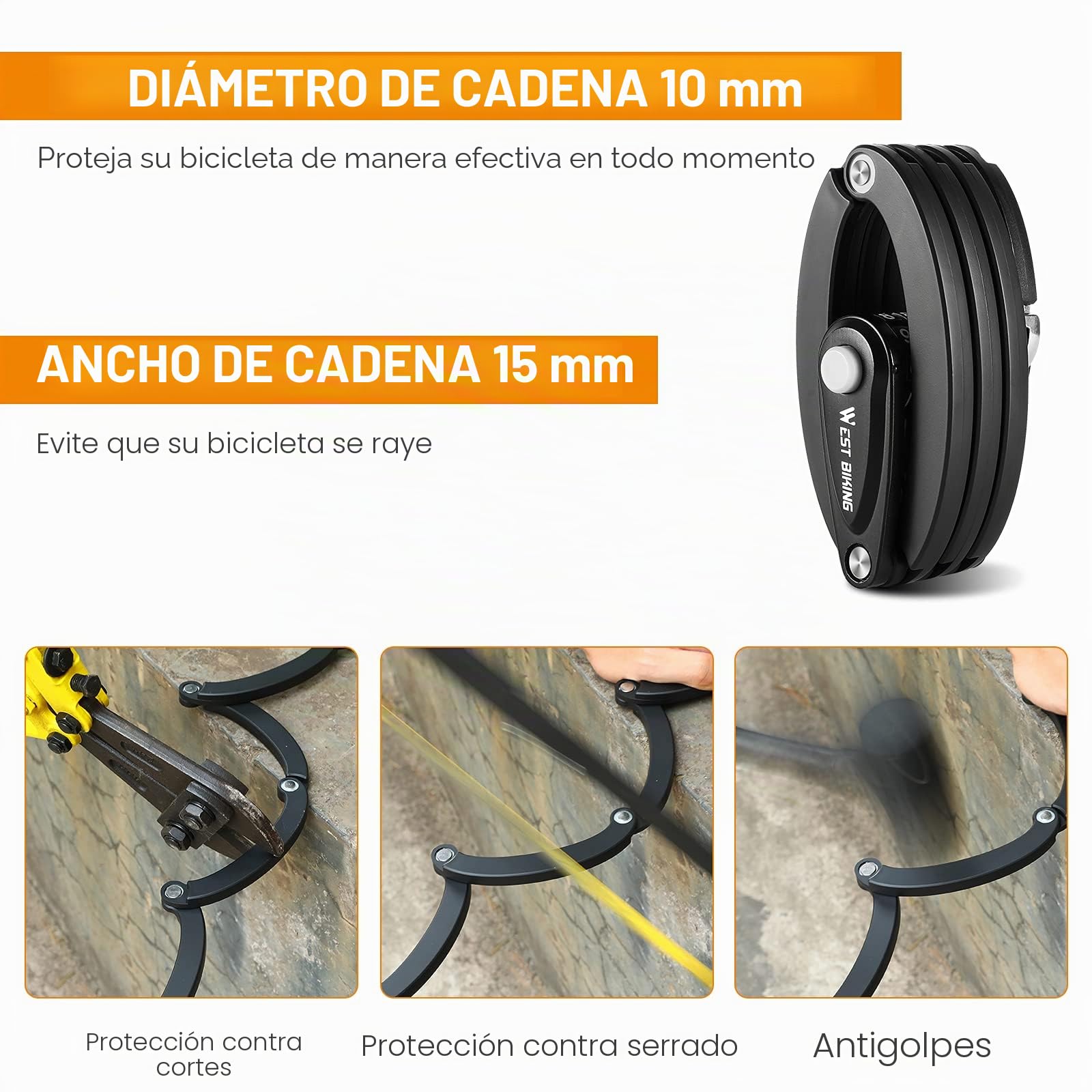 XIQI Candado plegable para bicicleta de alta seguridad, 85 cm de longitud, candado de combinación con soporte, alto nivel de seguridad 10, cerradura de bicicleta para bicicleta de montaña y carretera