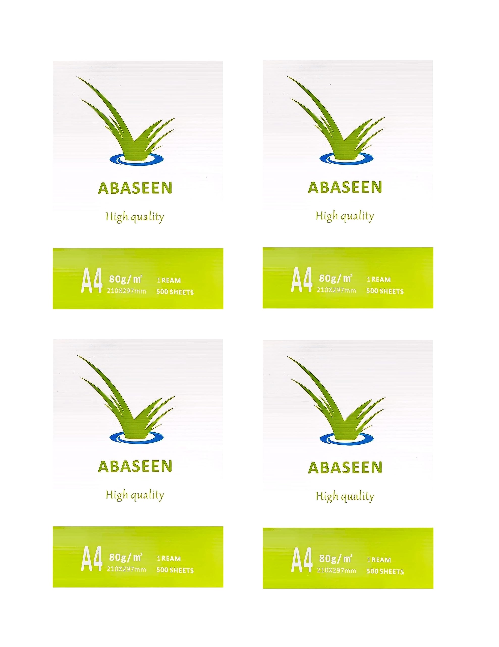 Abaseen 4 Reams 2000 Sheets Premium White Printer Paper - Office A4 Size (210x297mm), 80gsm Multipurpose Paper for Home and Office Use — image 1