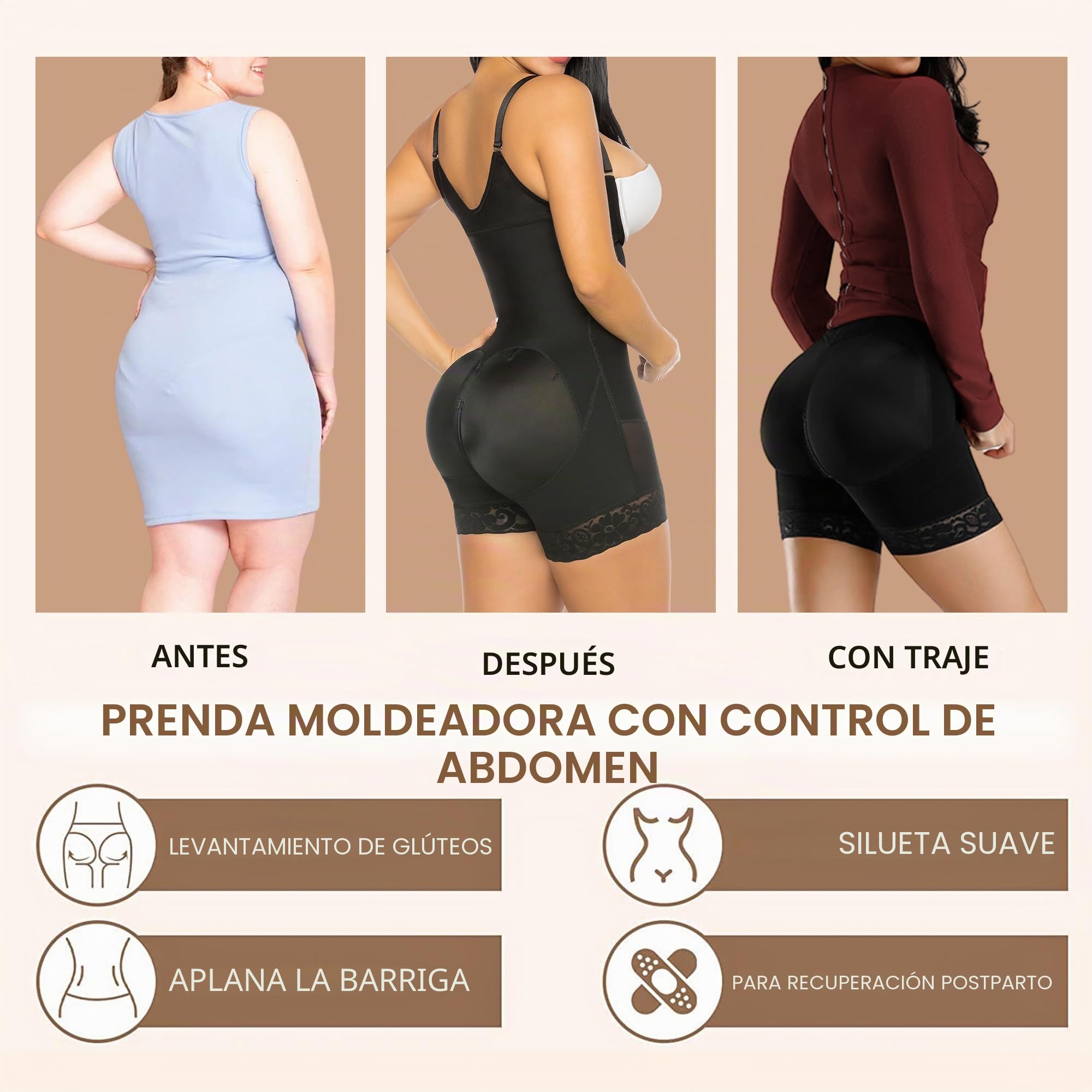 YIANNA Fajas Reductoras Mujer Abdomen Body Moldeador Reductor Faja Colombiana Reductora Shapewear Bodysuit