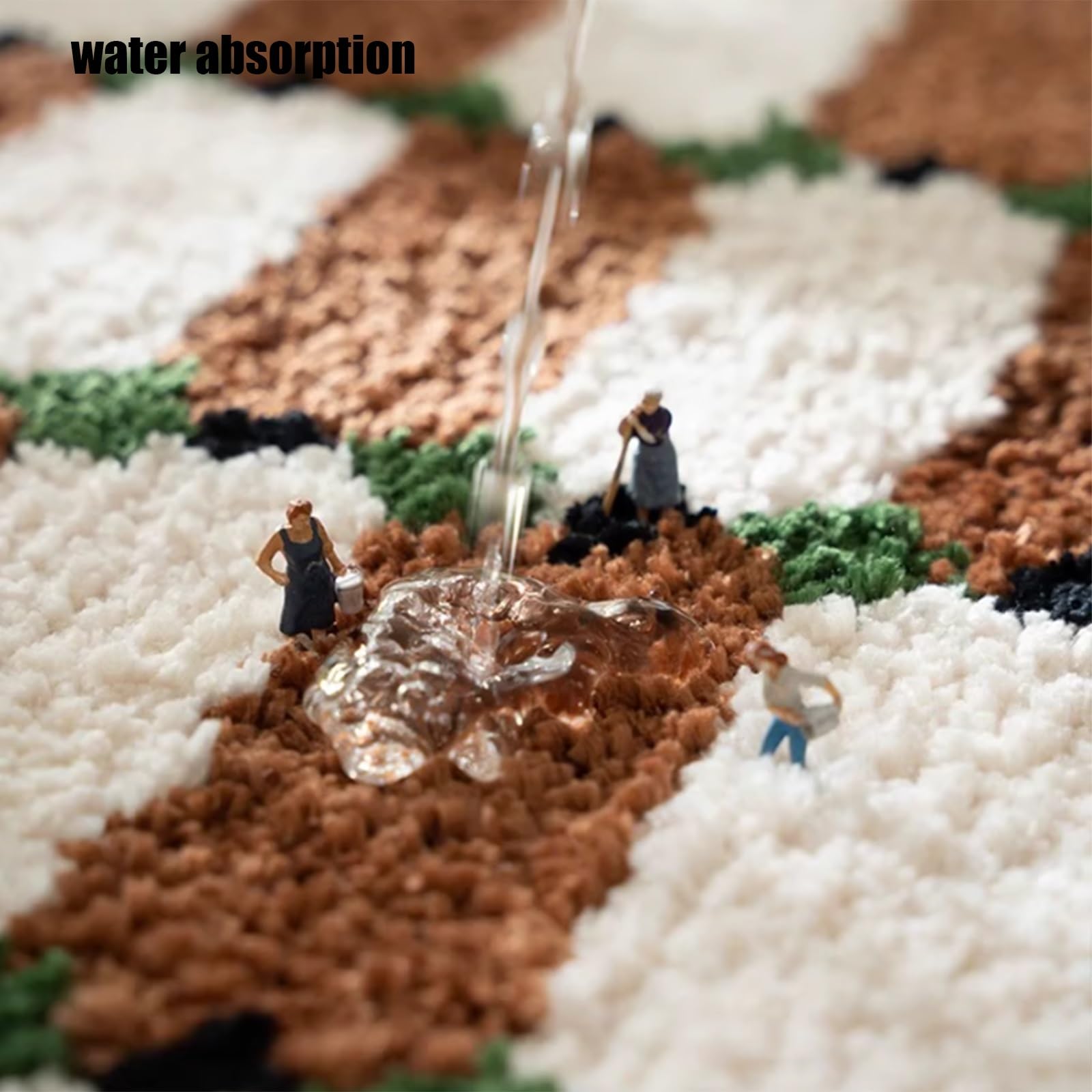 Alfombra de Baño Lavable a Máquina, Alfombrillas de Microfibra Absorbentes, Alfombrilla Antideslizante para Bañera, Suelo, Baño, Hogar y Cocina(A)