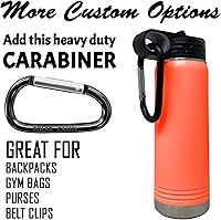 Vista 6 de LaserGram Botella de agua de doble pared con tapa abatible de 20 onzas con pajilla, Karate Man, grabado personalizado incluido (coral)