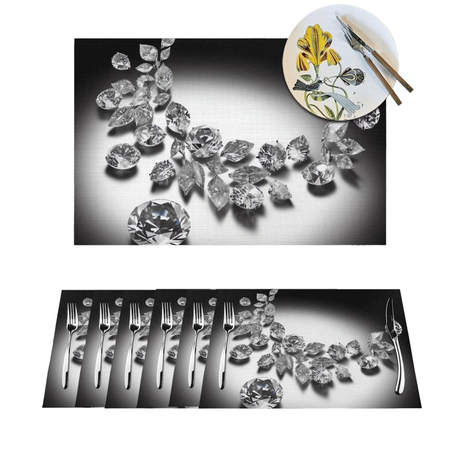 Set de table anti-chaleur lavable en PVC tissé résistant pour protéger la table