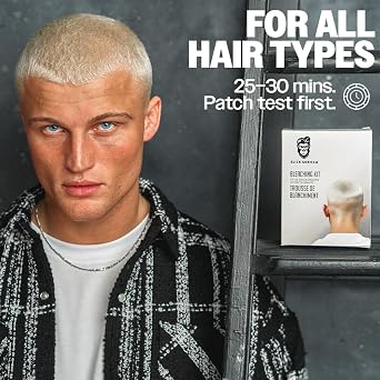 Slick Gorilla Hair Bleaching Kit Blonde Hair Dye for Men | Hair Lightening Kit with Permanent Hair Lightener | Blonde Hair Dye | DIY At-Home Hair Bleaching