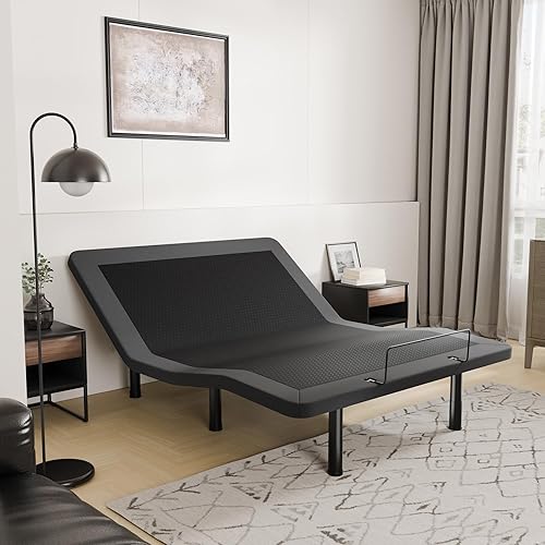 Cozy Castle Twin XL Adjustable Bed Frame with Wireless Remote, Electric Bed Frame, Head and Foot Incline, Adjustable Leg Heights Bed Base