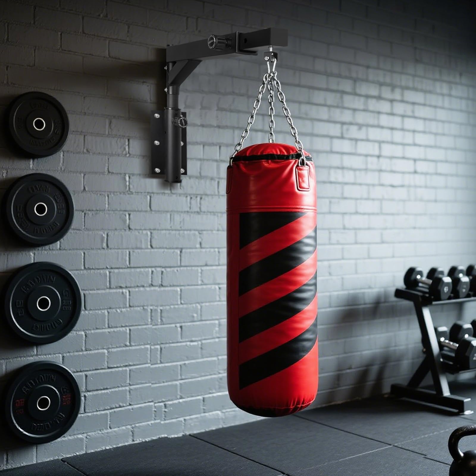 Sandsack Wandhalterung, 360 Schwenkbar Boxsackhalter Wand, Boxsack Wandhalterung Einstellbare Länge Für Den Einsatz Im Heim-Fitnessstudio Im Innenbereich, Für Kickboxen, Muay Thai Und Speed ​​Bags