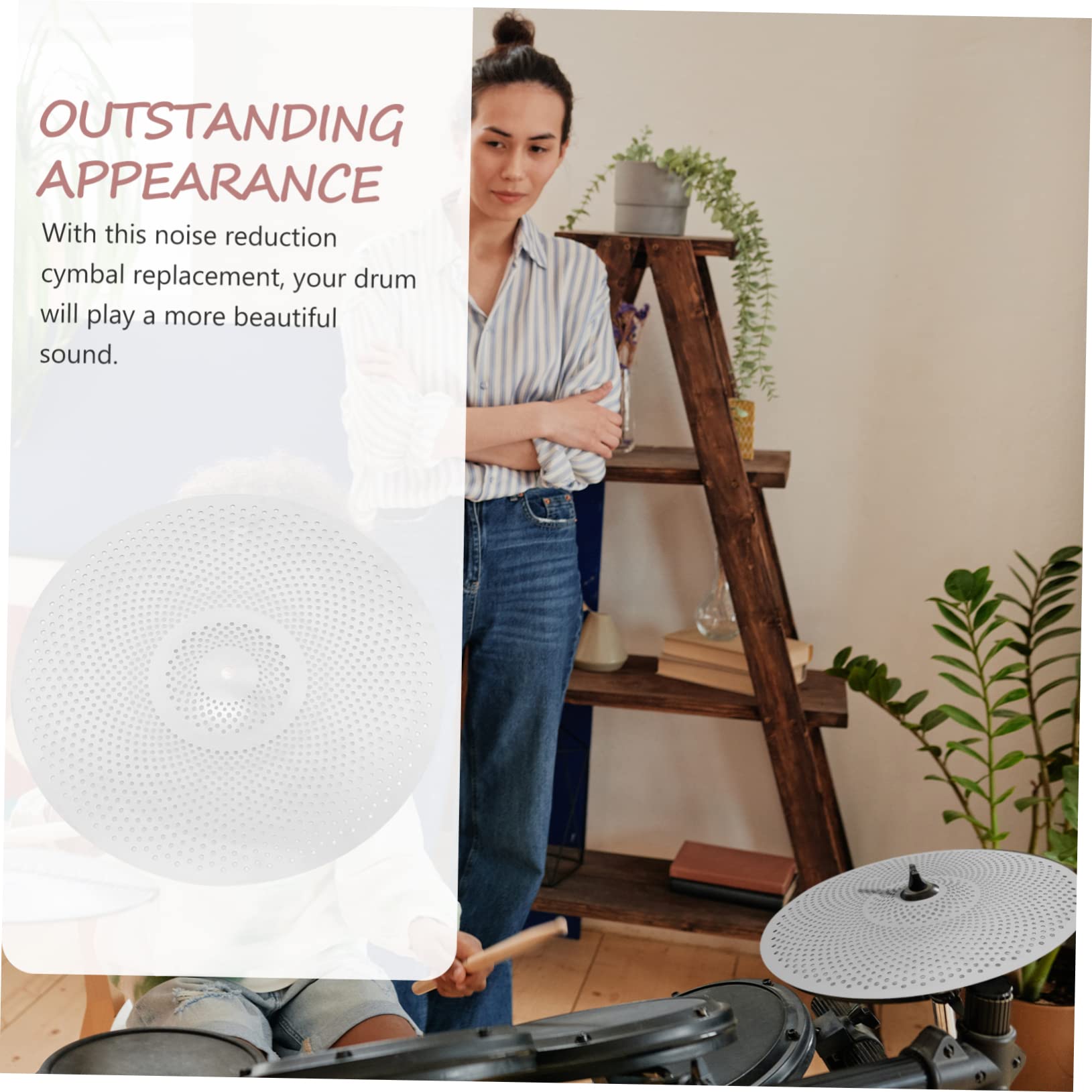 ULDIGI Drum Cymbal Tool 3 Piece Low Volume Cymbals Set for Jazz Drum Alloy Percussion Instrument Accessory