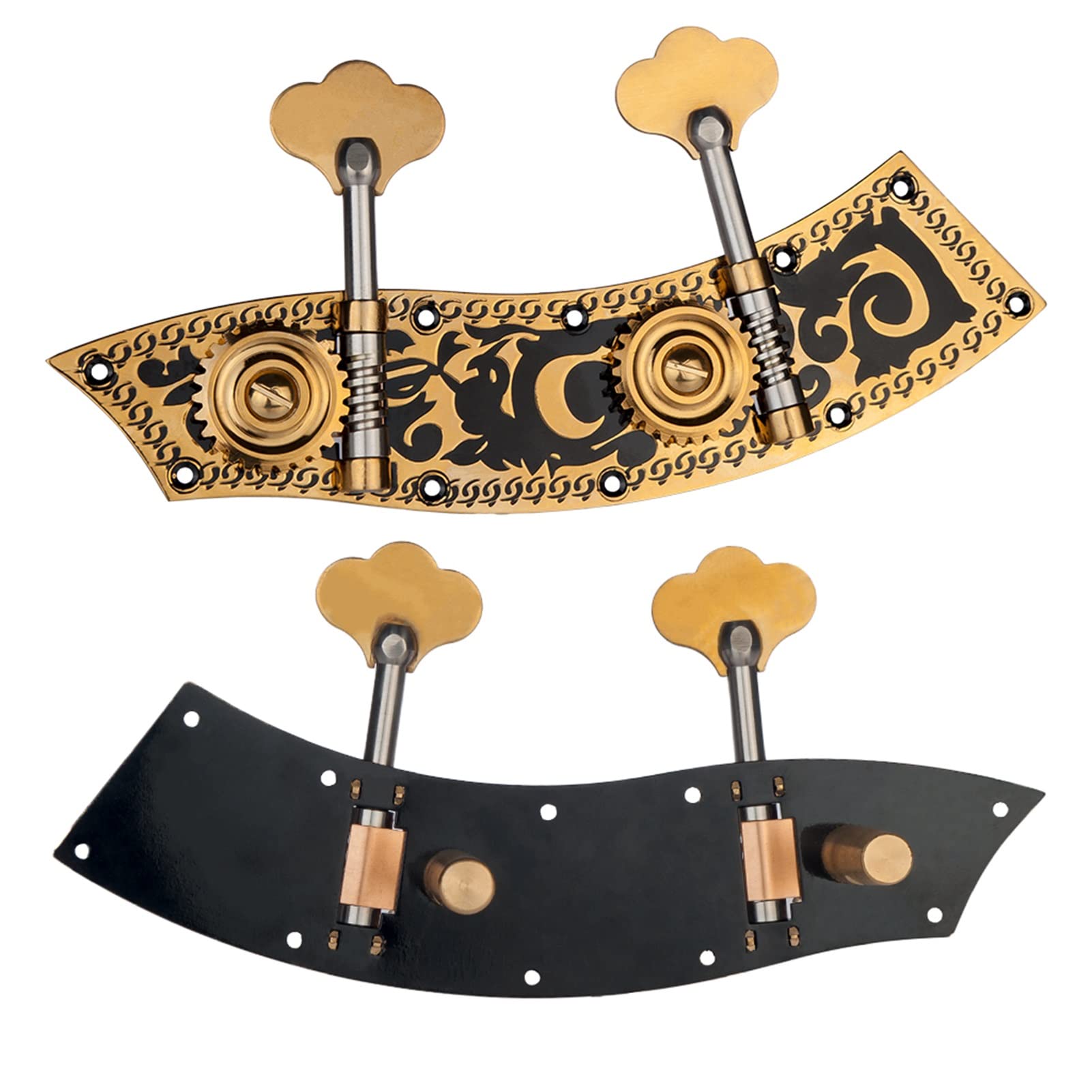 Meccanico accordatore Abbaviato Double Bass Dual Tuning Tuner Tuner Tester Machine Testa 2 Sinistra 2 Destra Per 4/4 3/4 Accessori Per Violino Doppio Basso