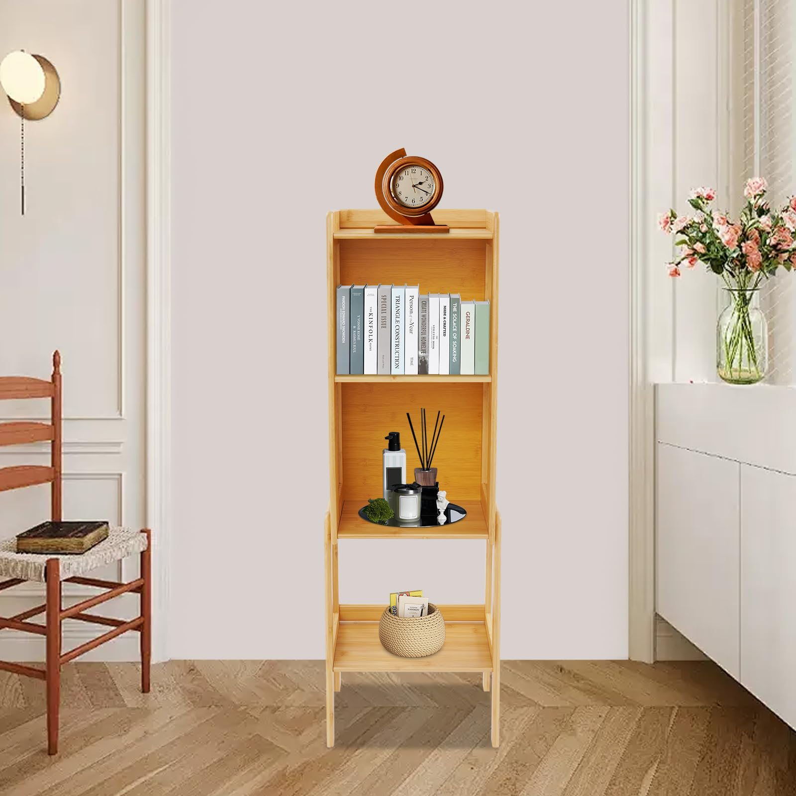 Étagère sur pied à 4 niveaux - Meuble de rangement pour salon