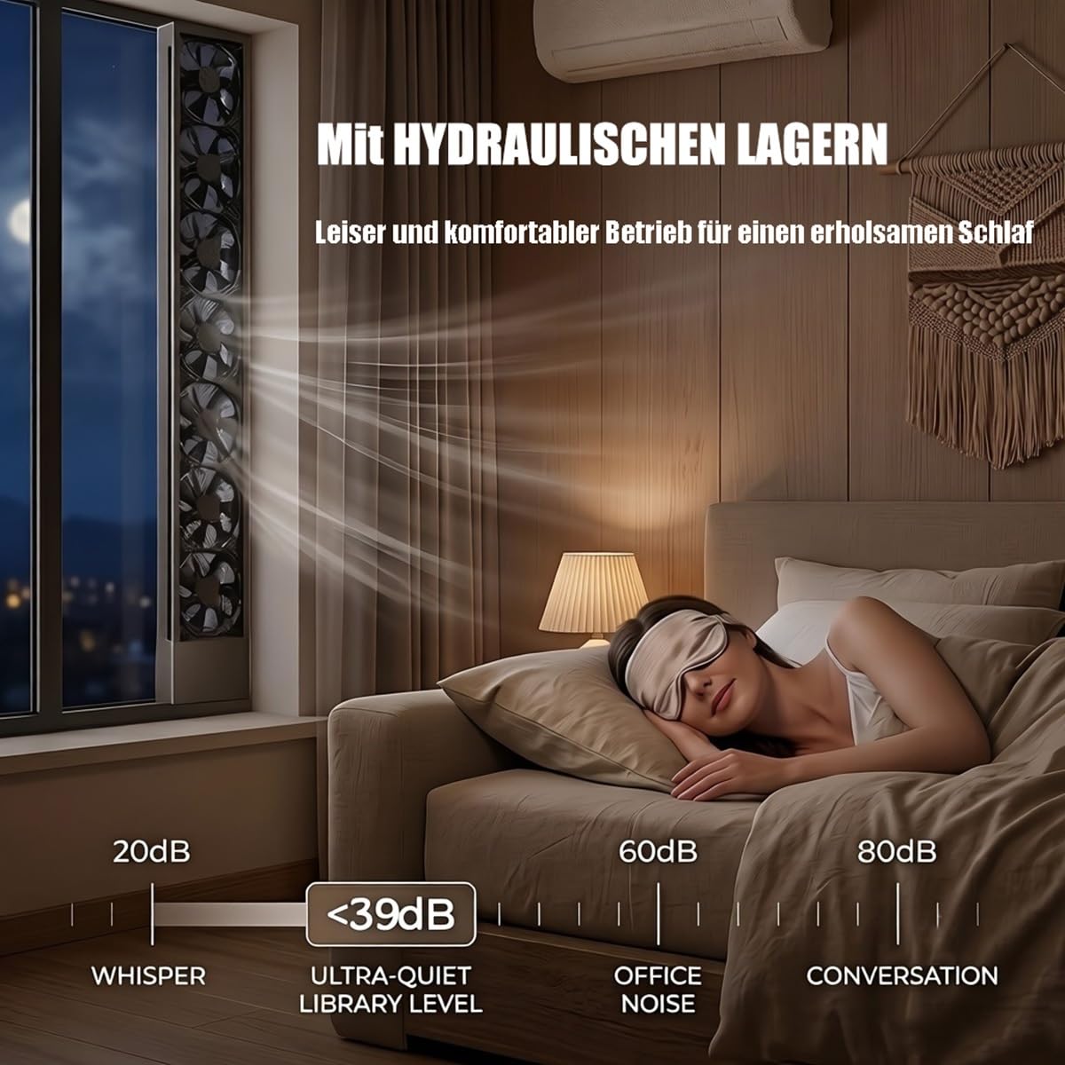 Ventilateur de Fenêtre Rétractable pour chambre, salle de bain et cuisine
