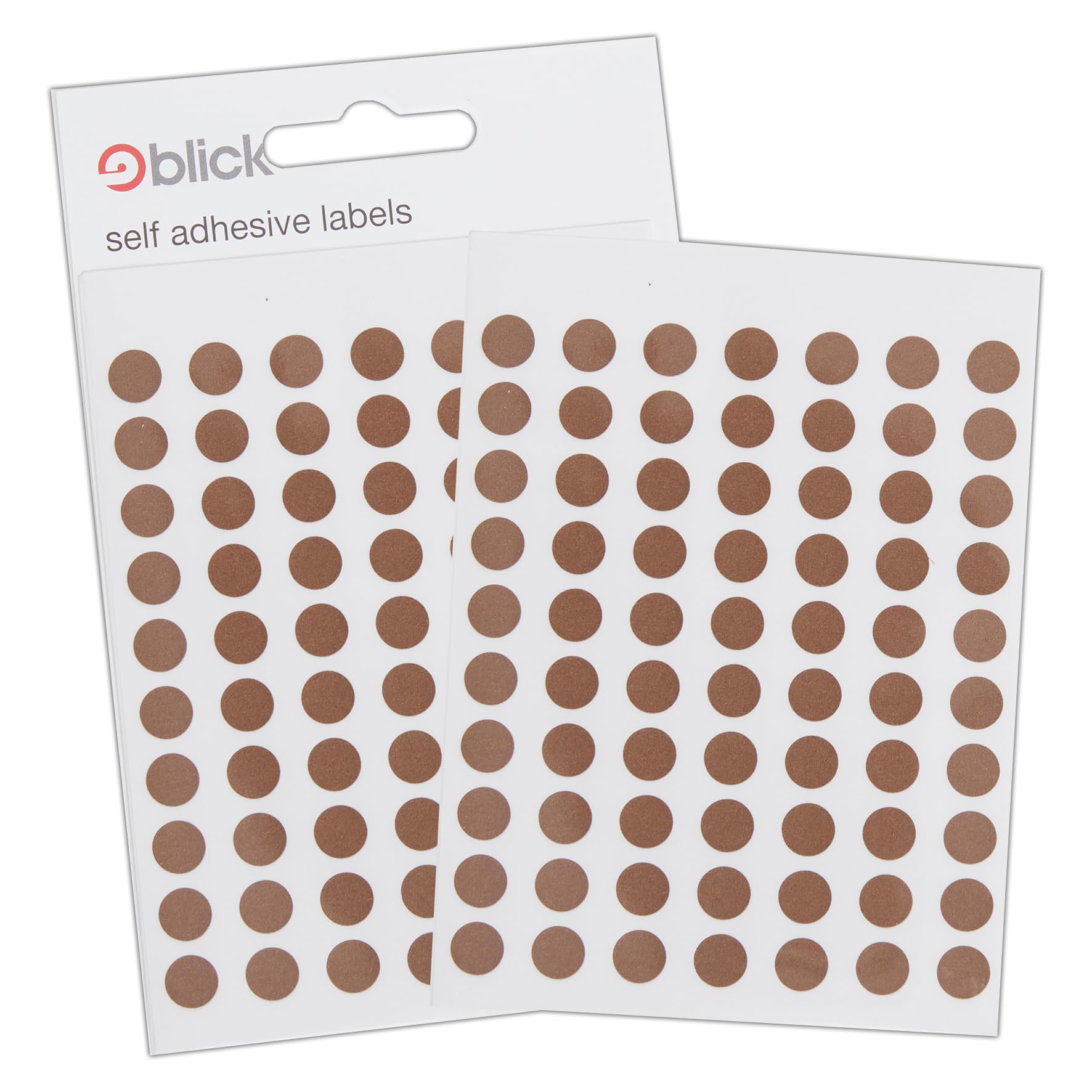 Blick Labels, Brown, Self Adhesive Stickers, Coloured Dot, Circles, 8mm, 490 Labels, for Home, Office, Family, School, Holiday Calendar Organising, Planner, Rewards Chart, Colour Coding