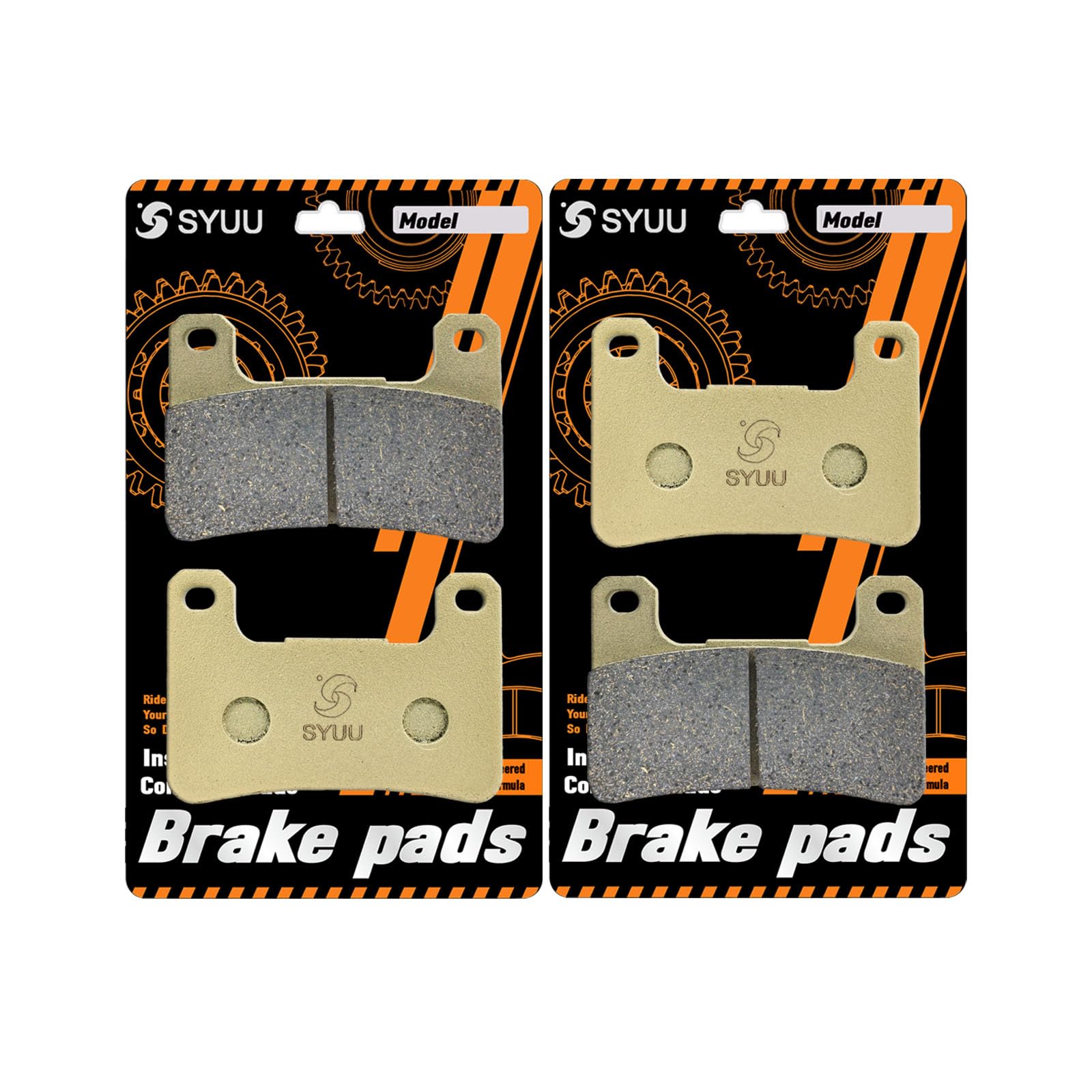 S SYUU Motocicleta Fibra de cobre delantero y trasero Pastillas de freno Compatible con Suzuki GSXR 600 GSXR 750 (2004-2010) GSXR 1000 (2004-2011) FA379FF