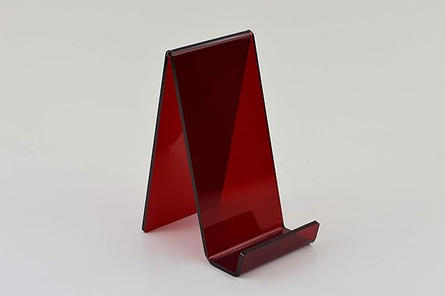 5 x Large Brochure Holder / Book Stand / Book Holder / Easel with lip 100mm W x 195mm H - PDS8272 Red Tint 5mm 100% Recyclable!