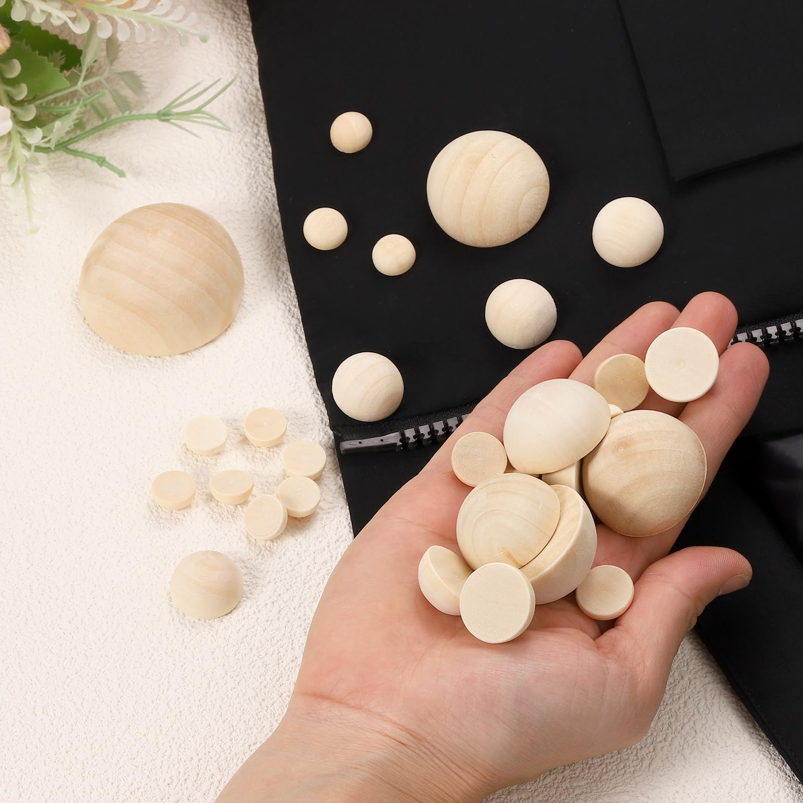 Palline in Legno Naturale Massiccio per Artigianato e Modellismo, Sfere Rotonde per Decorazioni Fai da Te Fatte a Mano (60 mm