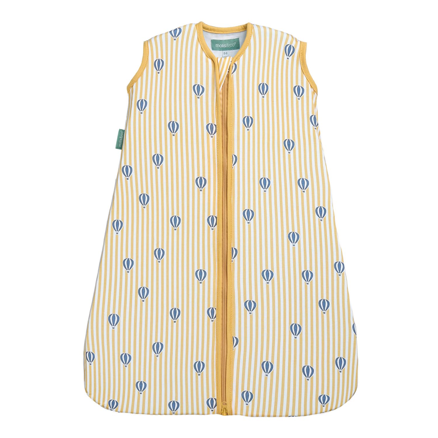 molis&co. Baby-Schlafsack. 0.5 TOG. Ideal für den Sommer. 100% Baumwolle (Oeko-TEX 100). (Balloons, 6-18 Monat)