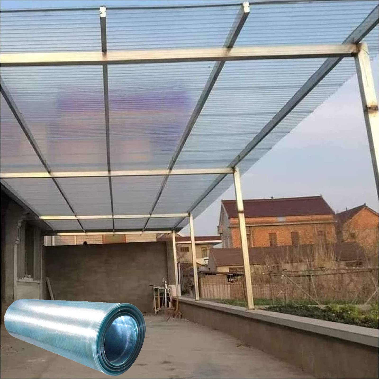 Paneles de Techo de Policarbonato 1mm Planchas Transparentes Placas a Prueba de lluvia e Impermeable,para Invernaderos,Jardín,Fácil de Cortar,con Tornillos,Personalizable (W*L:1.5x4m)