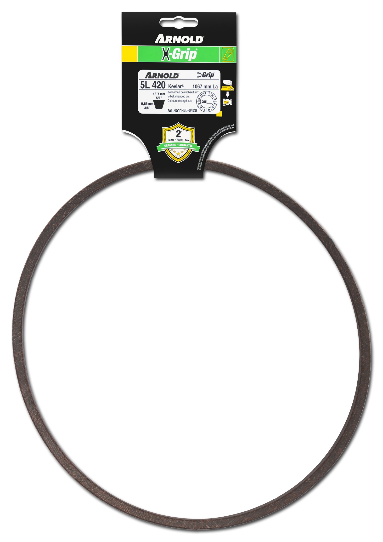 Arnold 4511 – 5L 0420 X-Grip Cinghia Trapezoidale, 5l420