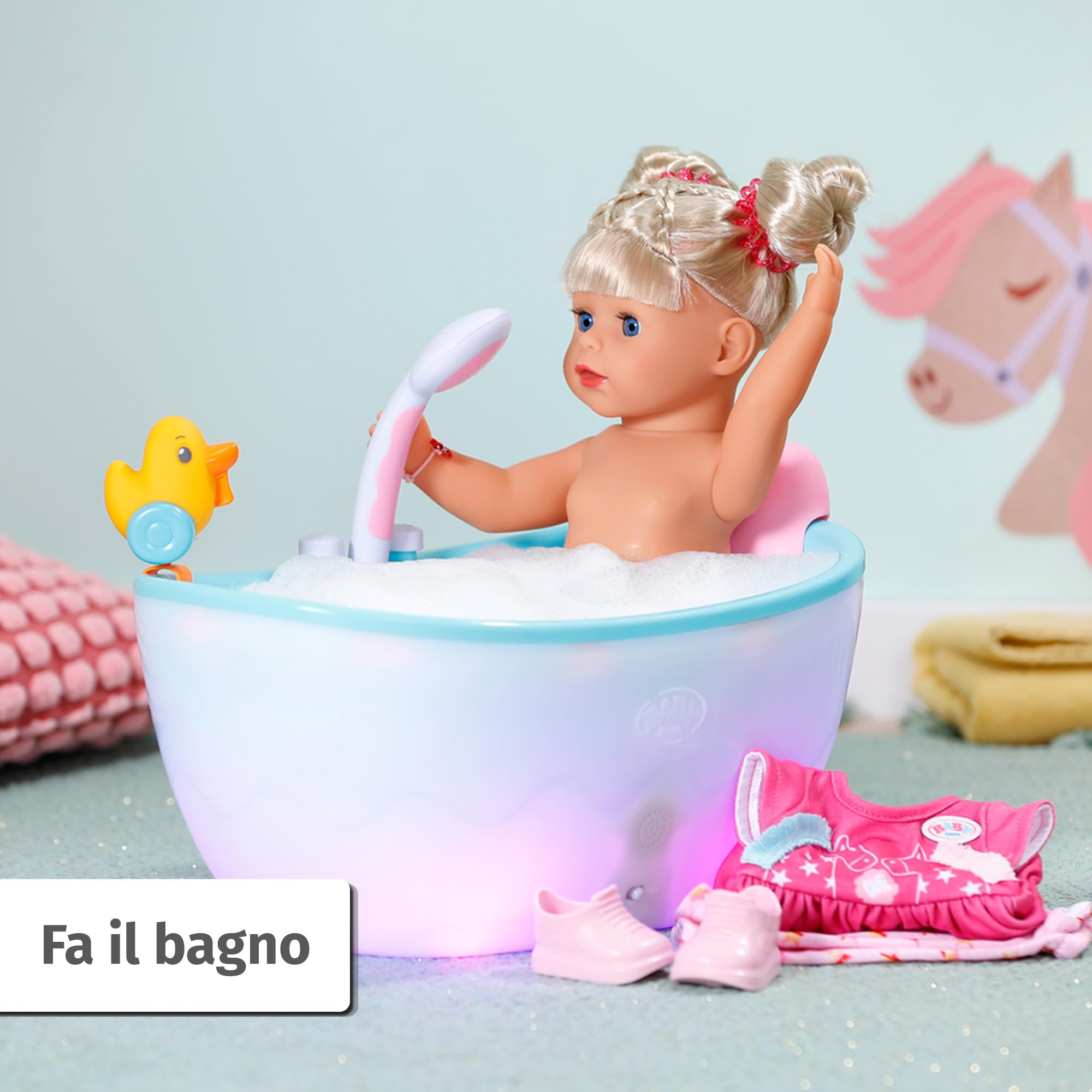 BABY born Sarah, bambola di 36 cm con capelli lunghi e 7 funzioni, per bambini a partire da 3 anni, senza pile, 835722 Zapf Creation