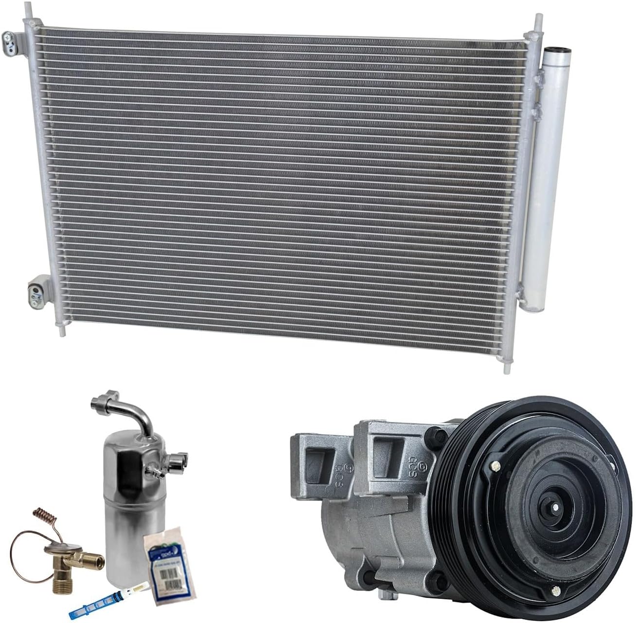 Replacement A/C Compressor Kit Fits Nissan Rogue 2011 2.5L I4 With 6-Groove Clutch Pulley