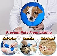 Vista 3 de Collar de cono de perro para perros pequeños, medianos y grandes después de la cirugía, collar inflable de recuperación de cuello de perrito