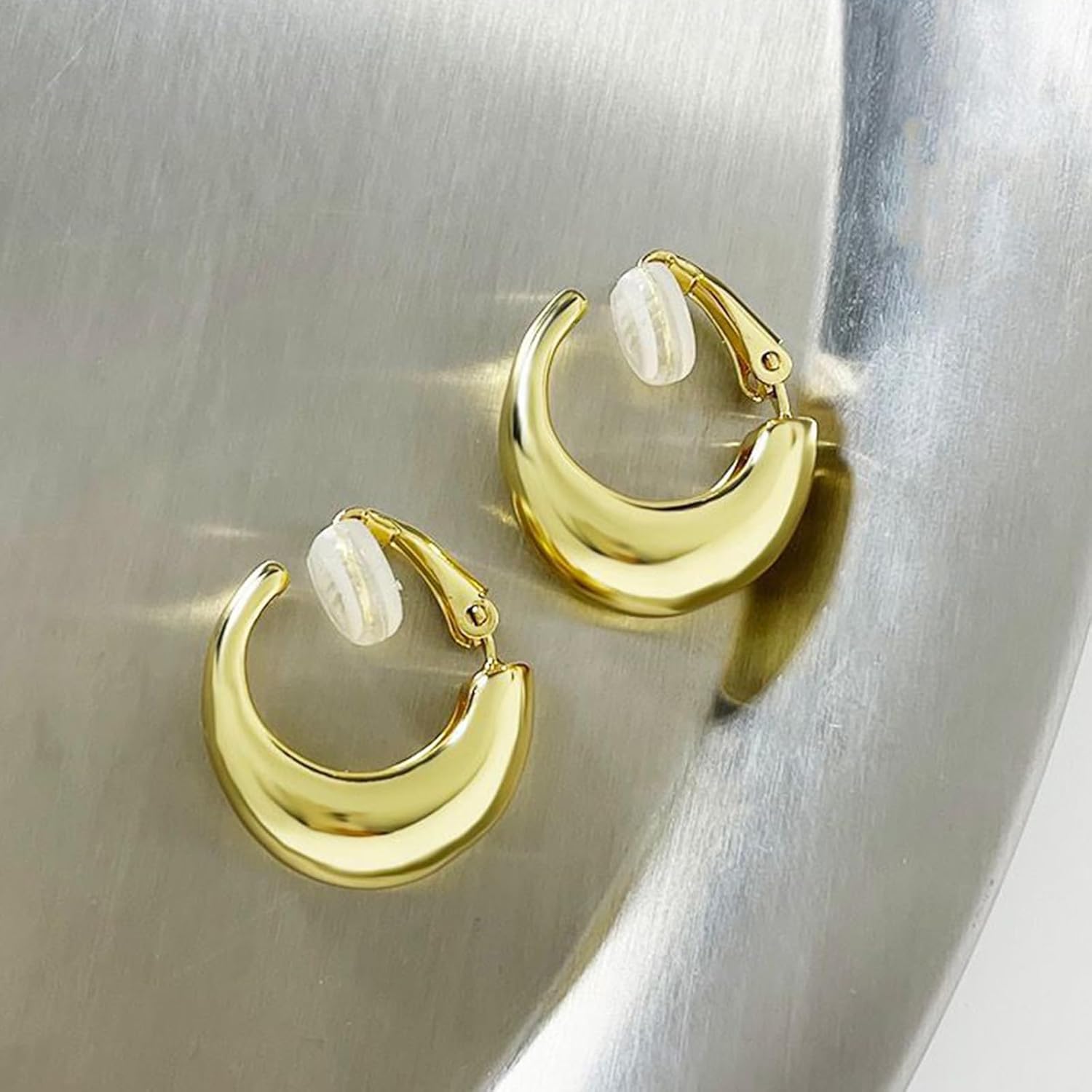 Clip on Earrings Women Gold Chunky Earrings for Women Statement Clip-On Teardrop Earring Trendy Jewelry 2025 - Image 7