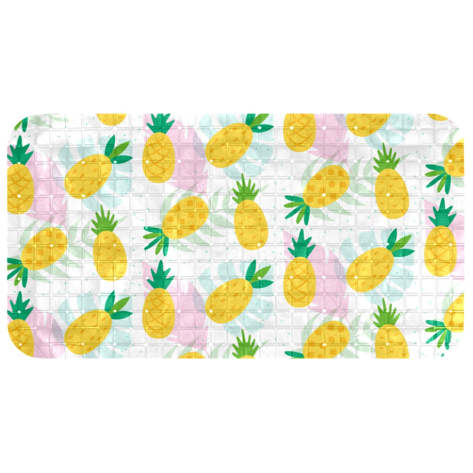 Tapis de douche premium bébé Bennigiry 68 cm feuilles roses