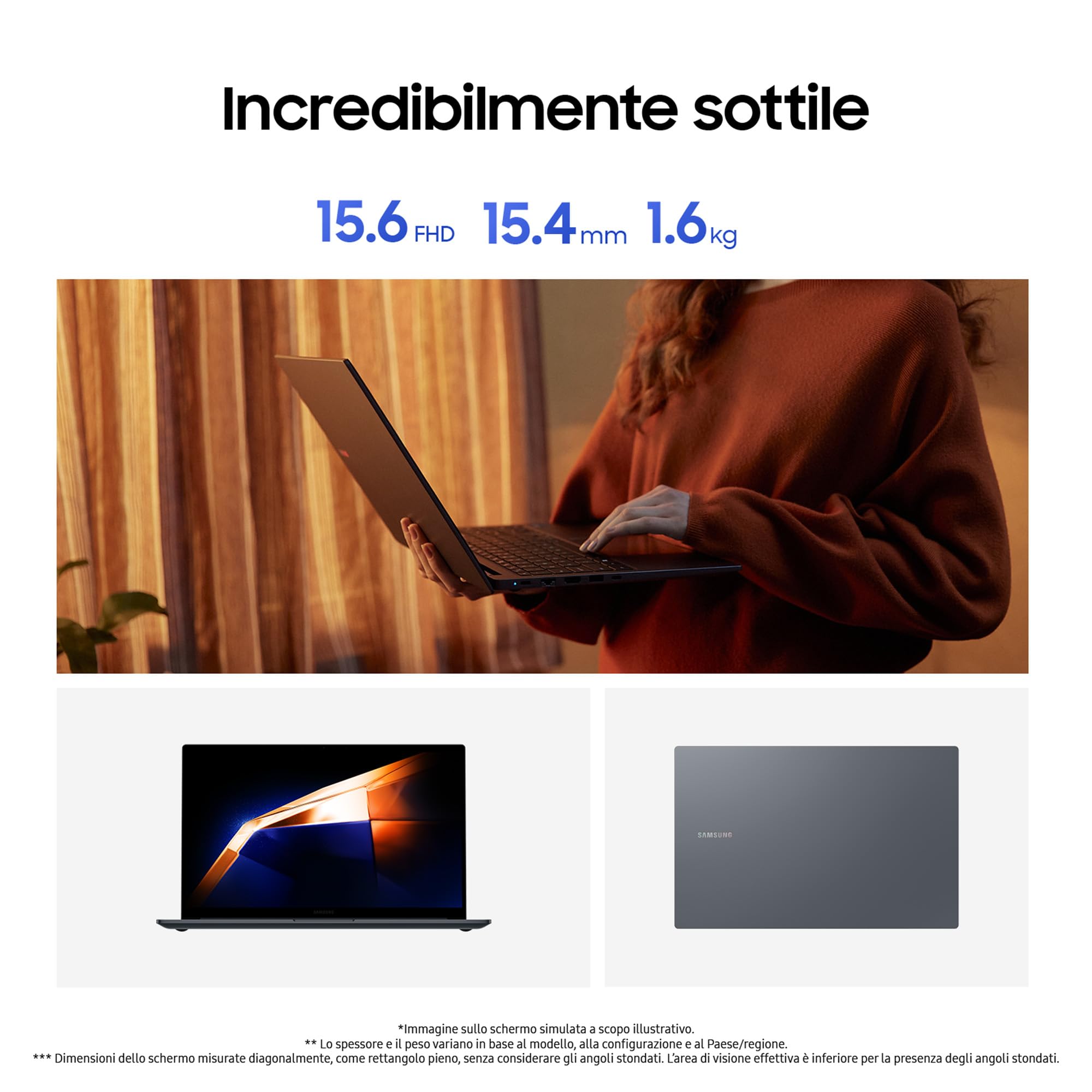 SAMSUNG Galaxy Book4, 3 anni di garanzia, Processore Intel Core 3, 8GB RAM, 512GB, Laptop 15.6" FHD LED Display, Windows 11 Home, Gray [Versione Italiana]