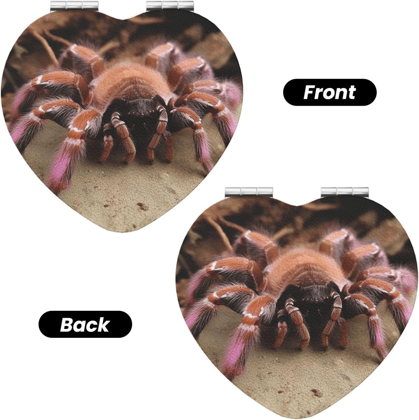 Compact Mirror Large Mexican Tarantula Pocket Travel Makeup Mirrors Double Sided 1x/2x Magnifying Foldable Mini Cosmetic Mirrors Portable Handheld Beauty Mirror for Women Girls Gift image 2